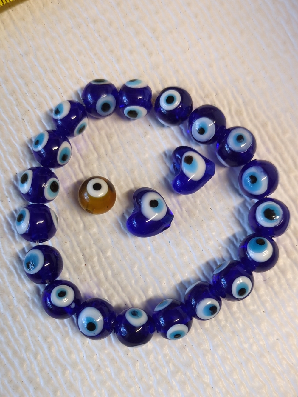 ❤️3/$10❤️Q88 Evil Eye Glass Bead Bracelet Strand - Deep Cobalt Blue